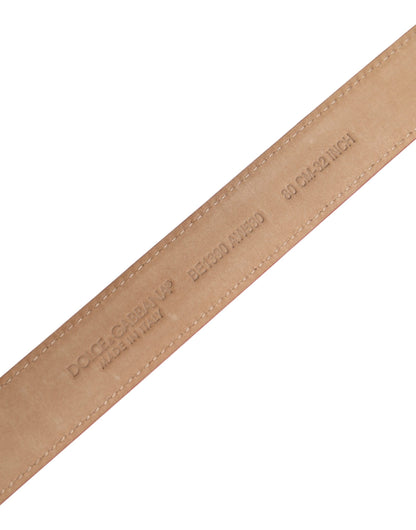 Dolce & Gabbana Red Leather Gold Metal Buckle Cintura Belt