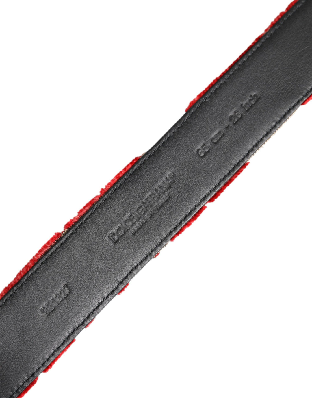 Dolce &amp; Gabbana Red Viscose Silver DG Logo Metal Buckle Belt