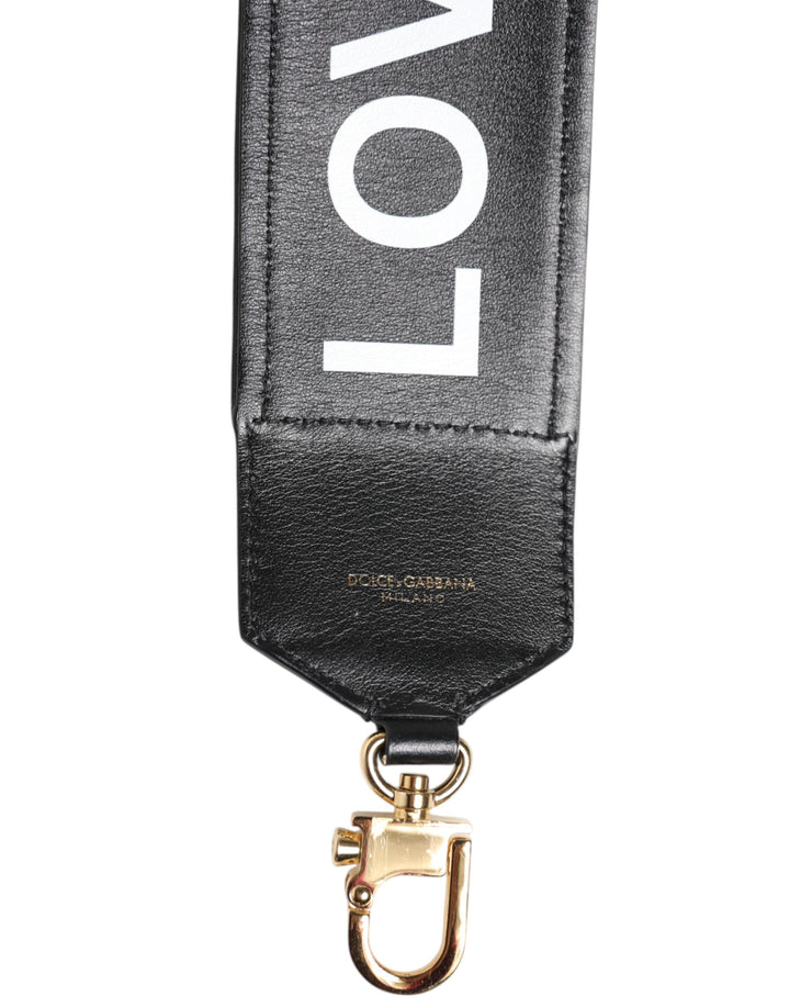 Dolce &amp; Gabbana Black Leopard Print Reversible Bag Shoulder Strap