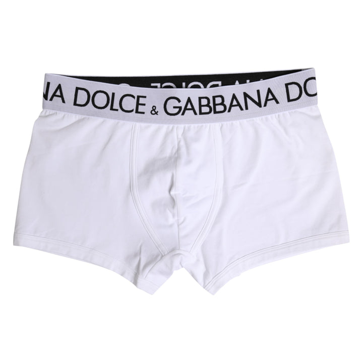 Dolce &amp; Gabbana White Cotton Stretch Regular Boxer Underwear
