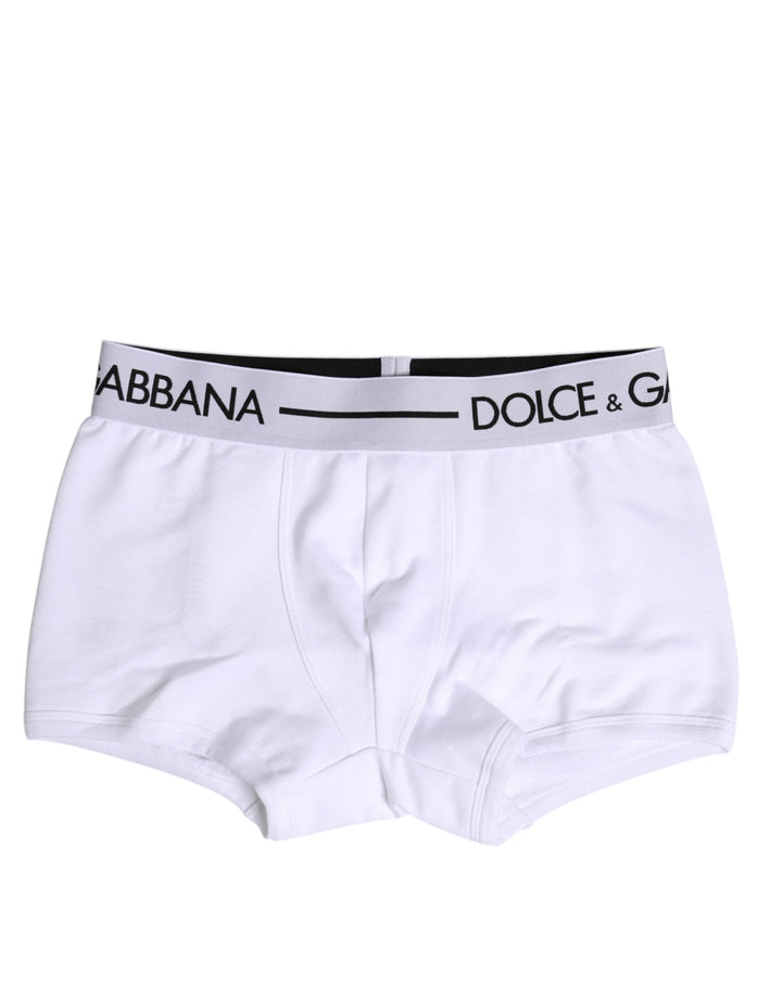 Dolce &amp; Gabbana White Cotton Stretch Regular Boxer Underwear