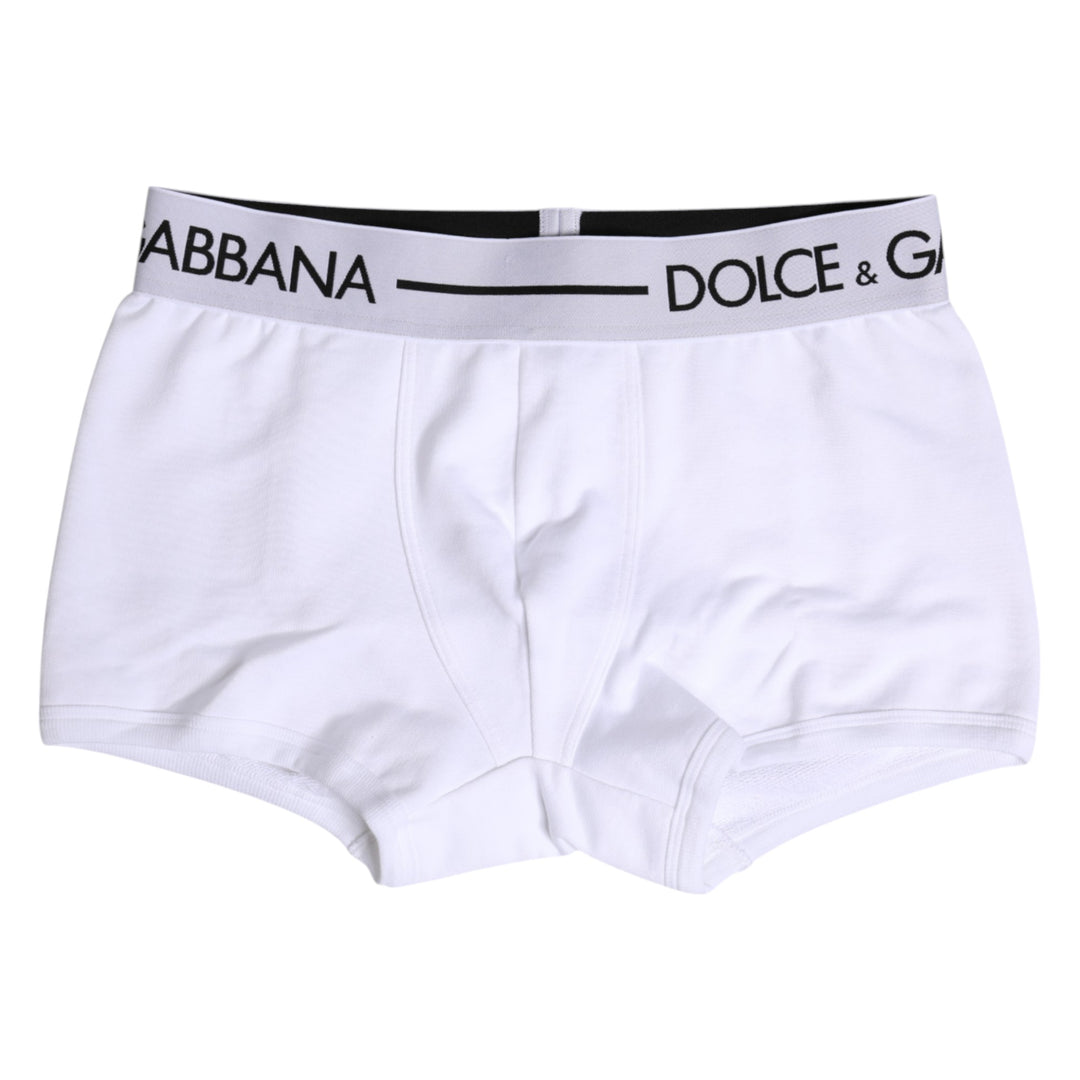 Dolce &amp; Gabbana White Cotton Stretch Regular Boxer Underwear