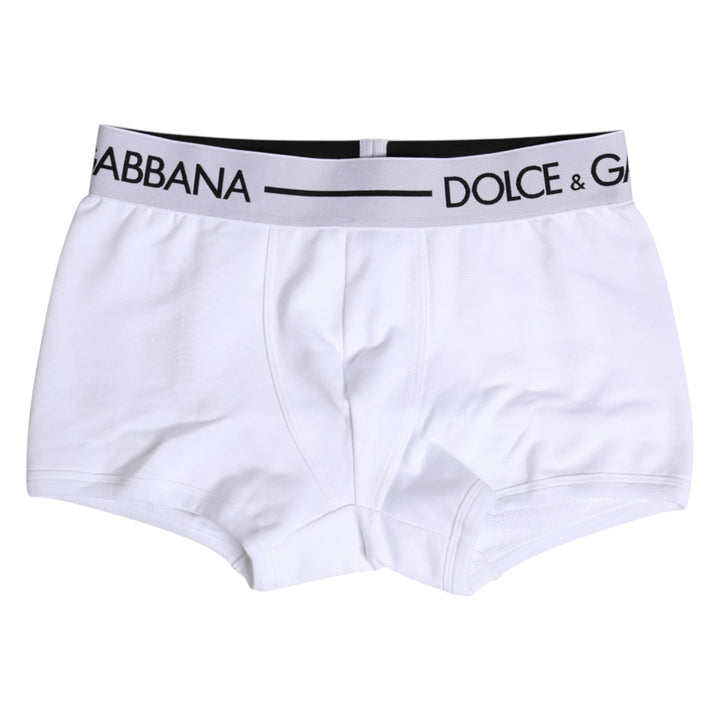 Dolce &amp; Gabbana White Cotton Stretch Regular Boxer Underwear