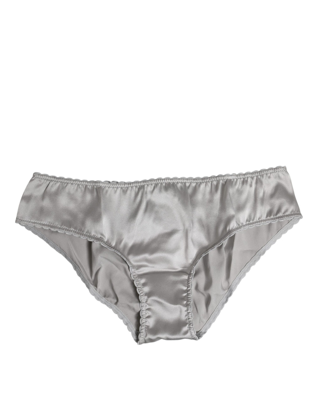 Dolce &amp; Gabbana Gray Silk Stretch Bottom Low Waist Panty Underwear