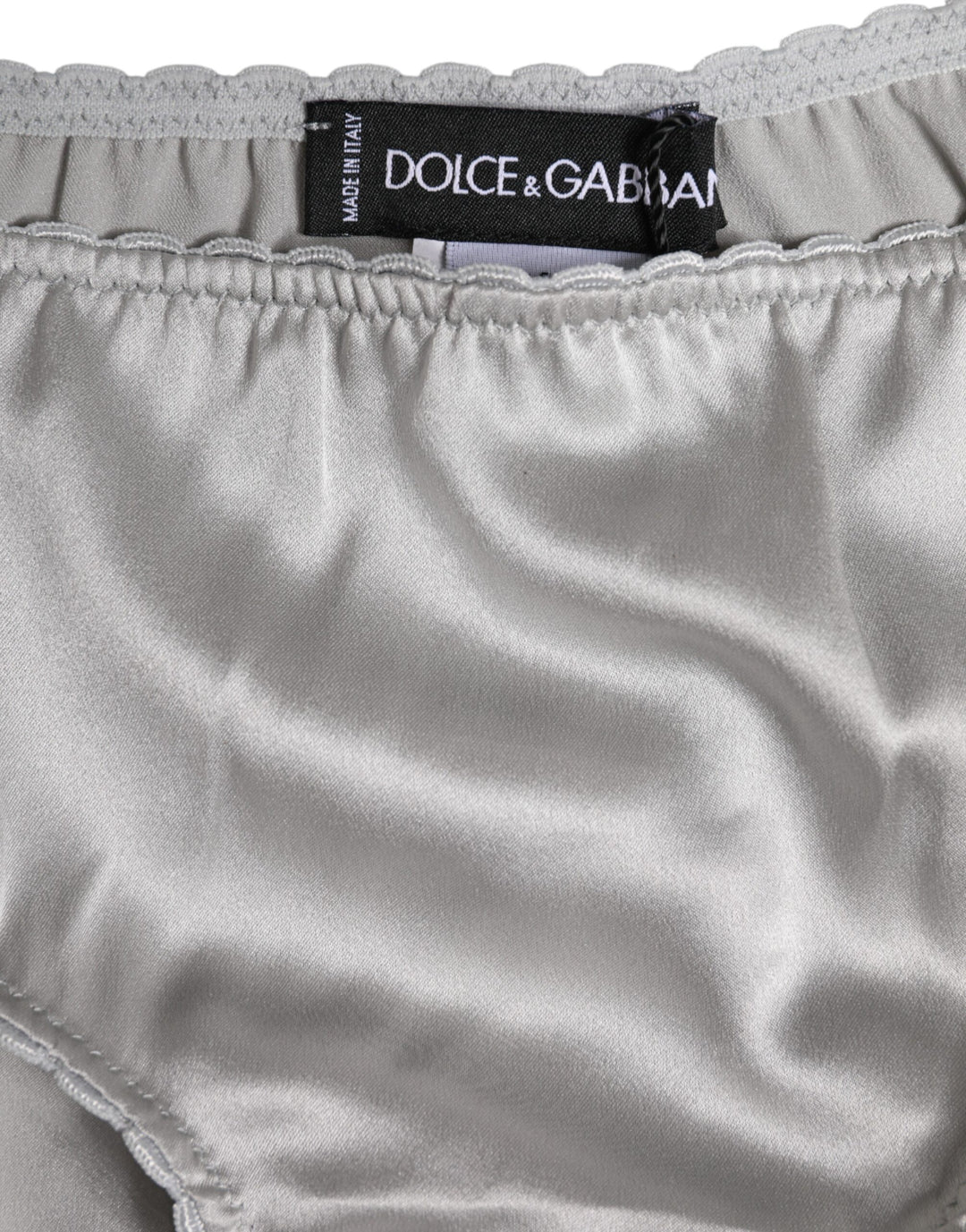 Dolce &amp; Gabbana Gray Silk Stretch Bottom Low Waist Panty Underwear