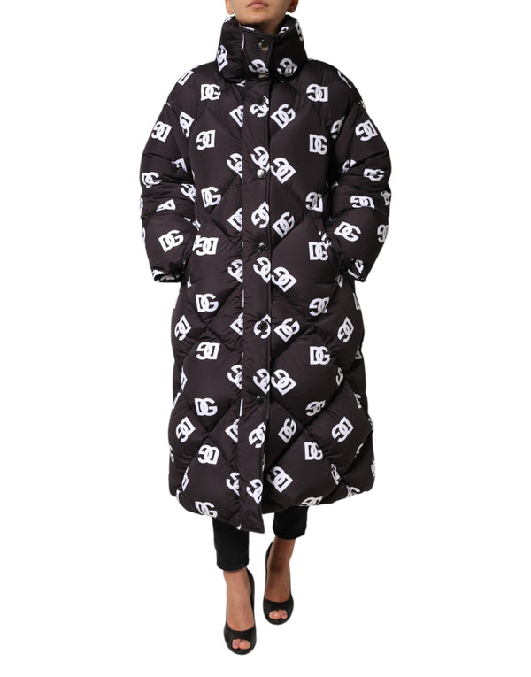 Dolce & Gabbana Puffer Jackets - Black DG Mania Quilted Long Coat Jacket