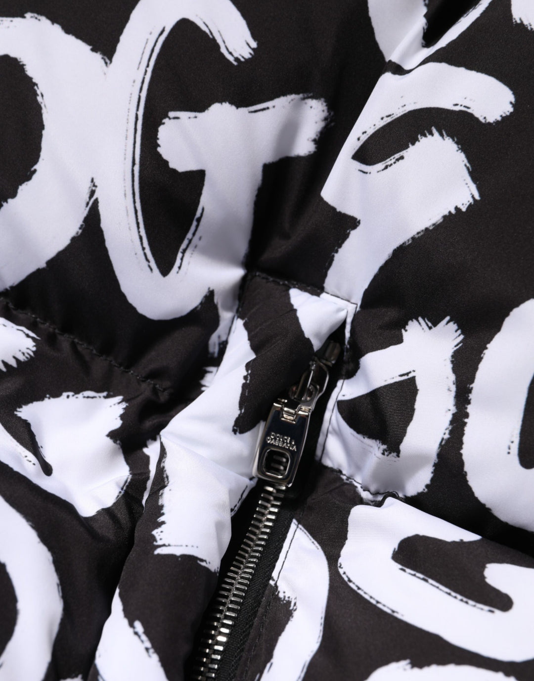 Dolce &amp; Gabbana Black White DG Mania Hooded Long Coat Jacket
