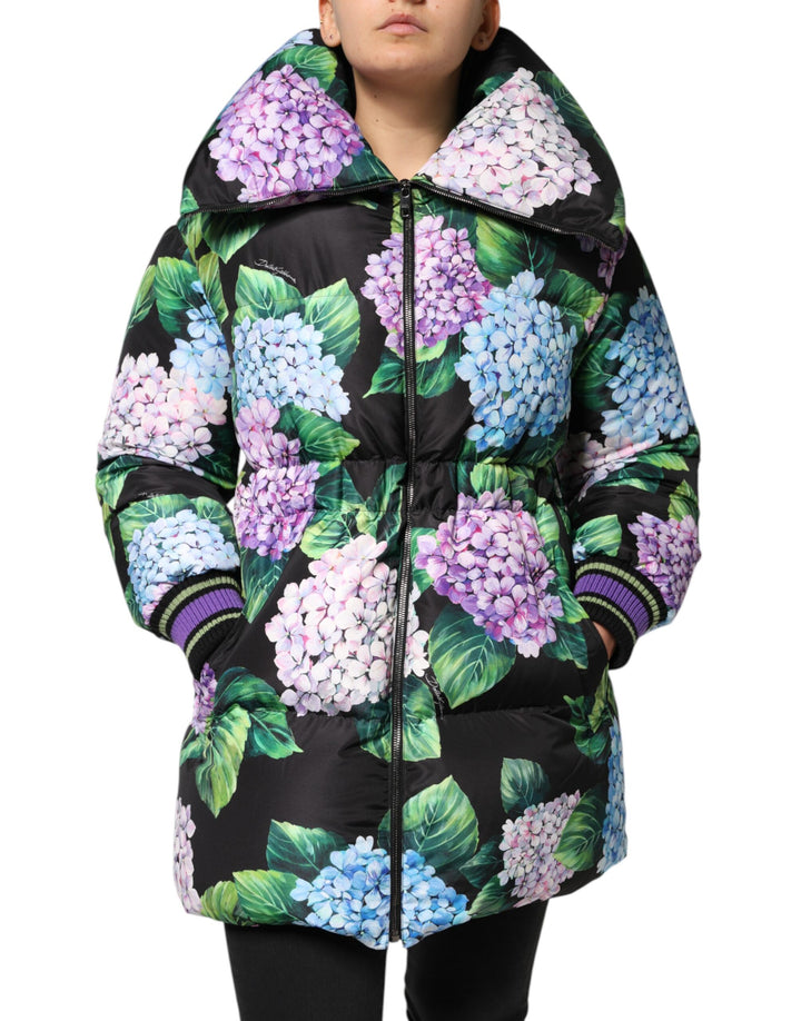 Dolce &amp; Gabbana Multicolor Floral Print Puffer Quilted Jacket