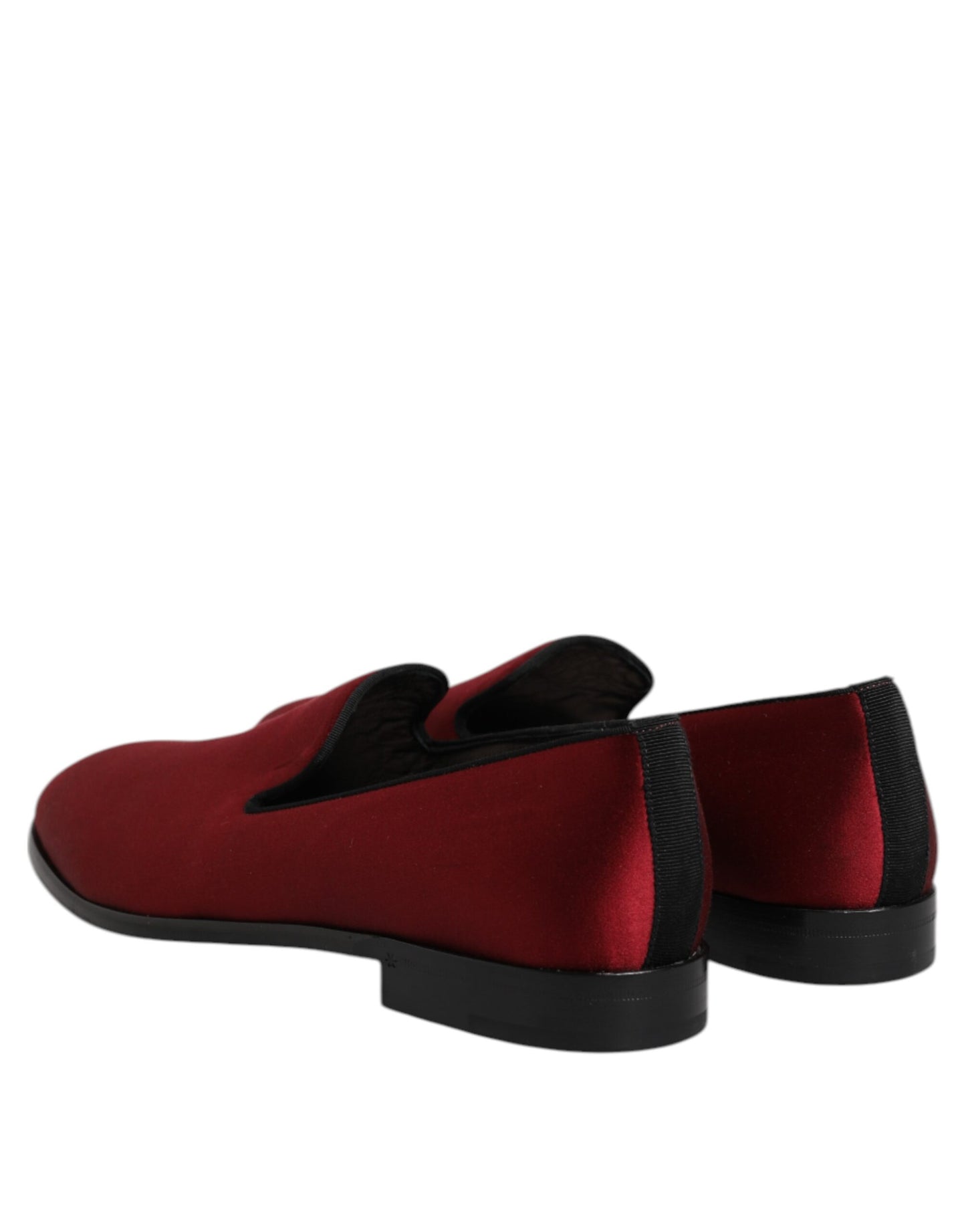 Dolce & Gabbana Red Velvet Slip On Loafers Formal Shoes