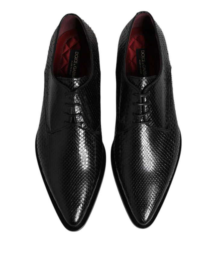 Dolce &amp; Gabbana Black Leather Lace Up Dress Men Derby Shoes
