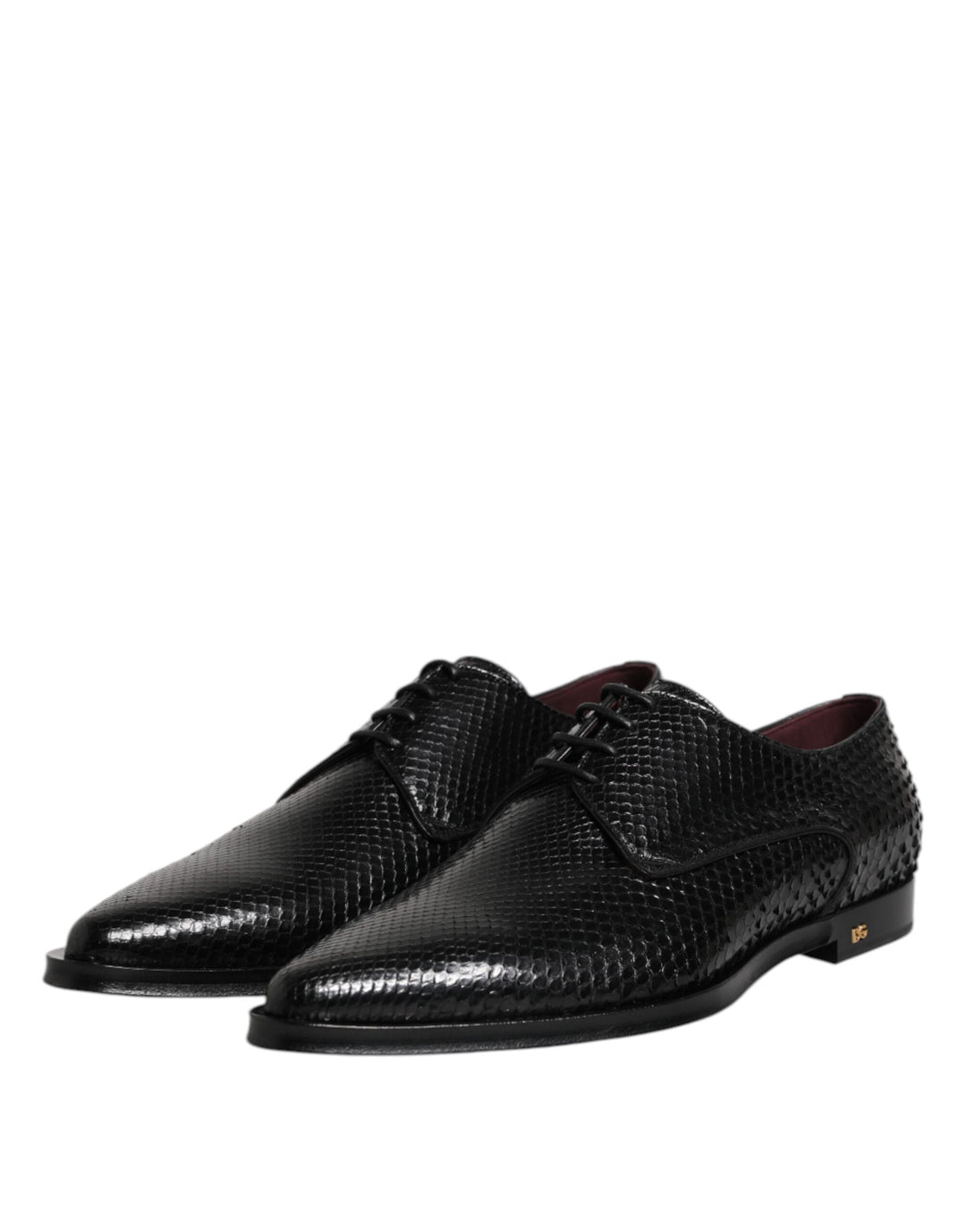 Dolce &amp; Gabbana Black Leather Lace Up Dress Men Derby Shoes