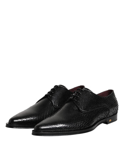 Dolce & Gabbana Black Leather Lace Up Dress Men Derby Shoes