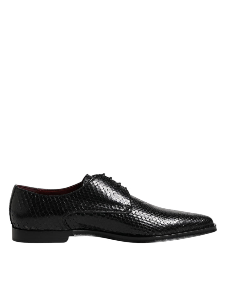 Dolce &amp; Gabbana Black Leather Lace Up Dress Men Derby Shoes