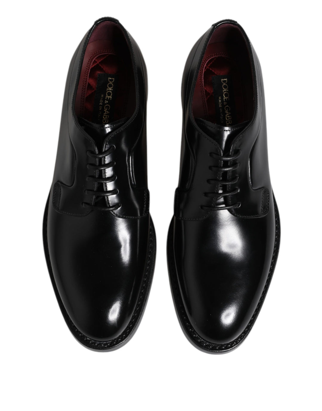 Dolce &amp; Gabbana Black Calf Leather Lace Up Dress Derby Shoes