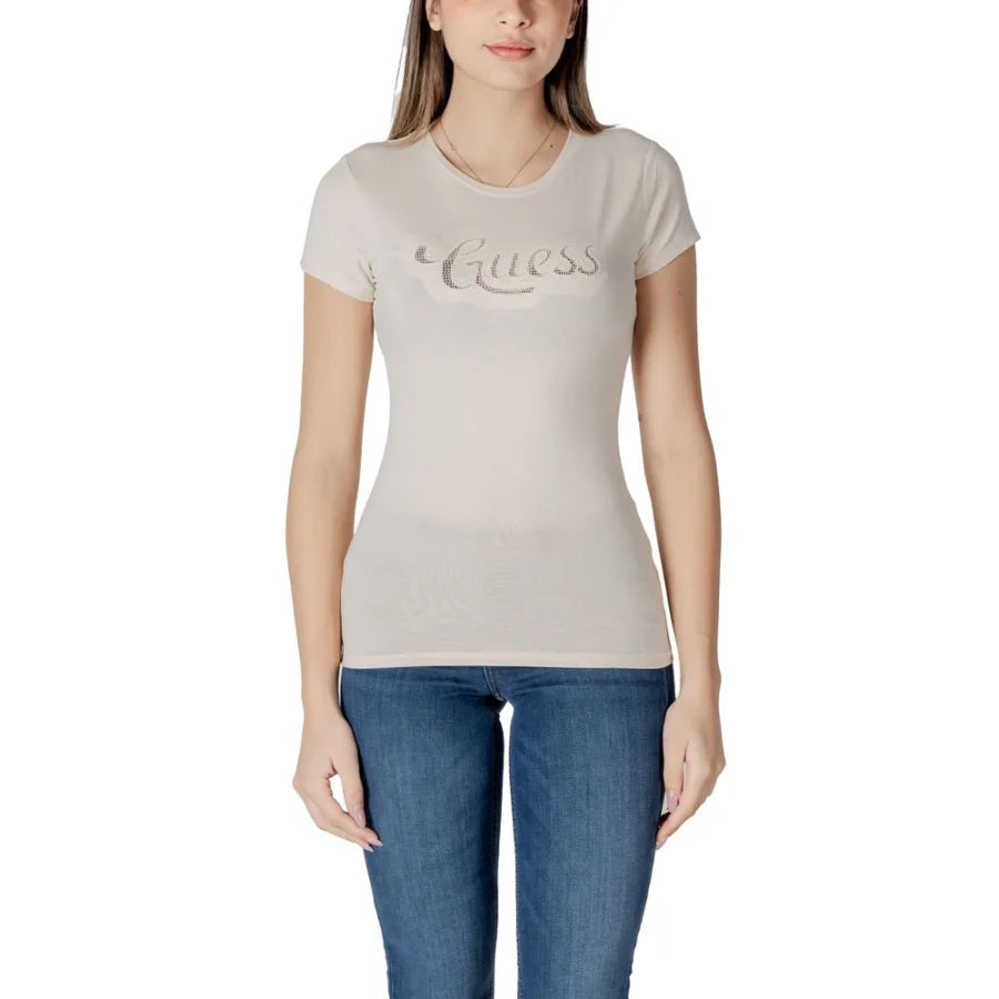 Guess Beige Cotton T-Shirt
