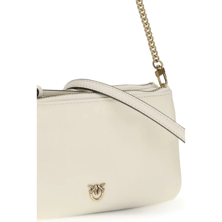 PINKO Beige Calf Leather Bos Taurus Shoulder Bag