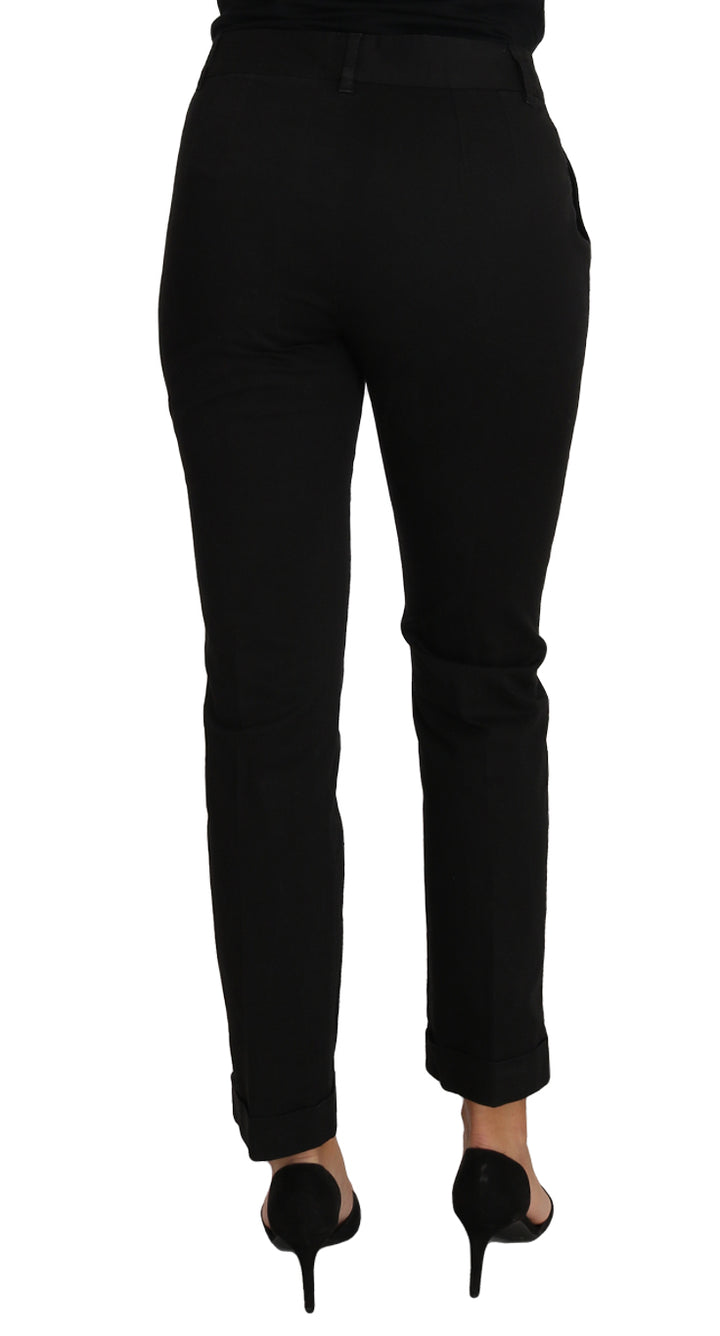 Dolce &amp; Gabbana Black Dress Cropped Straight Straight Pants