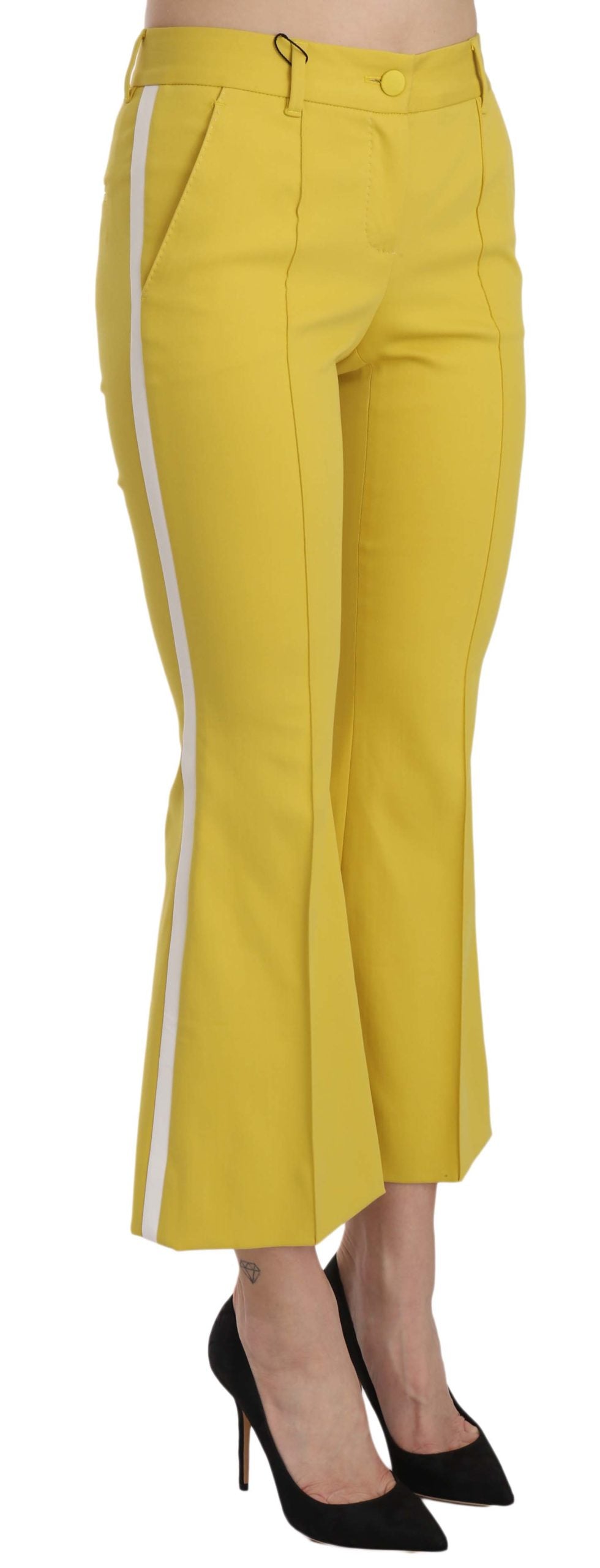 Pantalon évasé jaune chic Dolce &amp; Gabbana pour des soirées élégantes