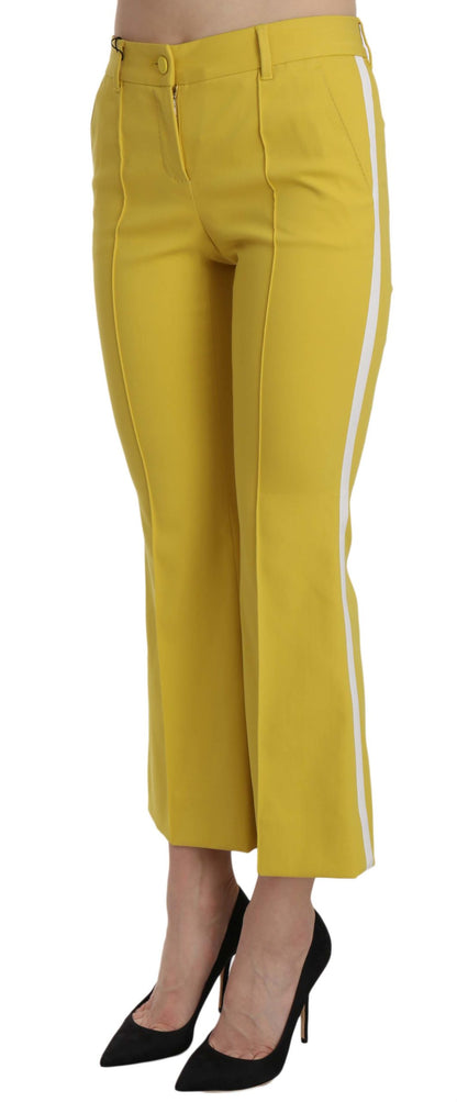 Pantalon évasé jaune chic Dolce &amp; Gabbana pour des soirées élégantes