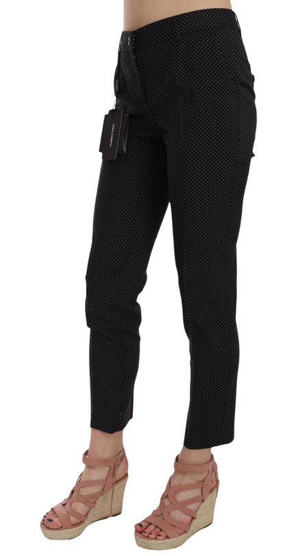 Pantalon élégant en laine vierge noire Dolce &amp; Gabbana