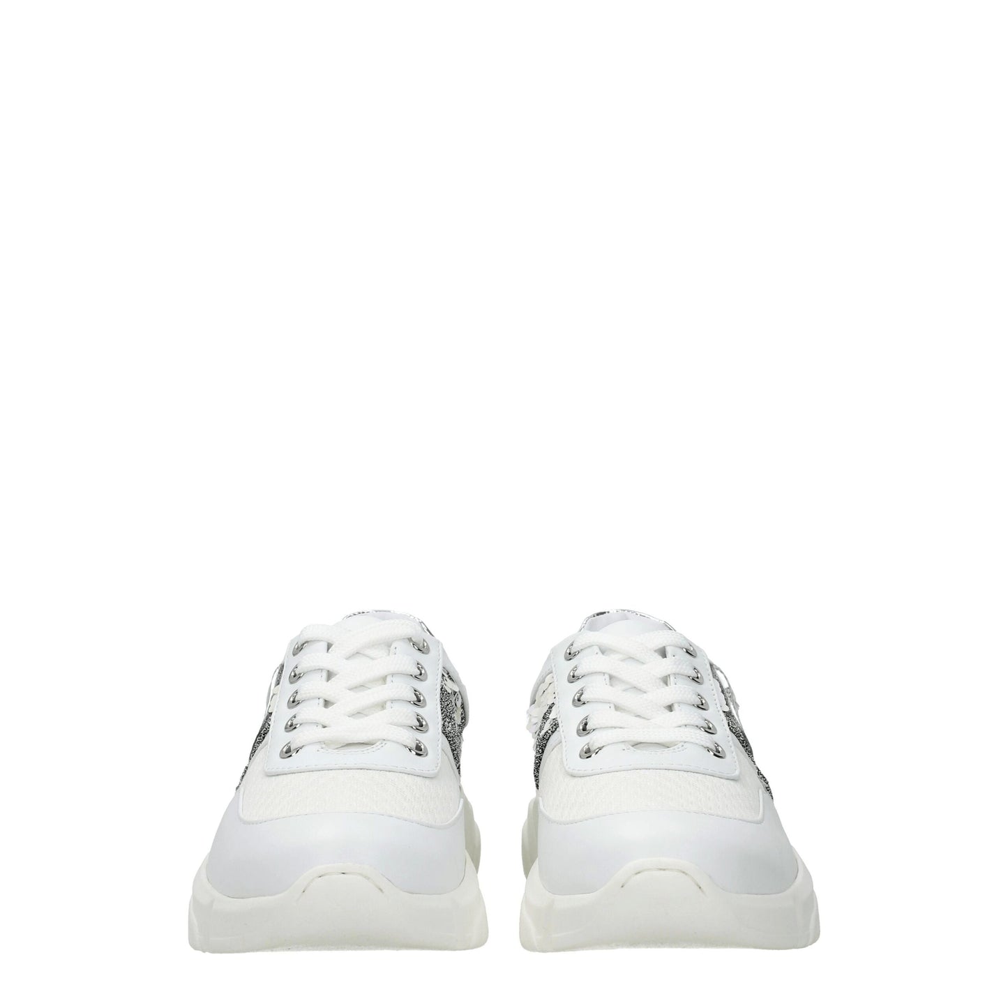 Love Moschino White Fabric Chunky Sneakers