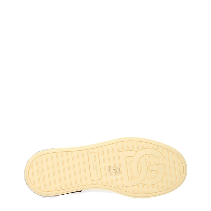 Dolce &amp; Gabbana White Leather Low Top Sneakers