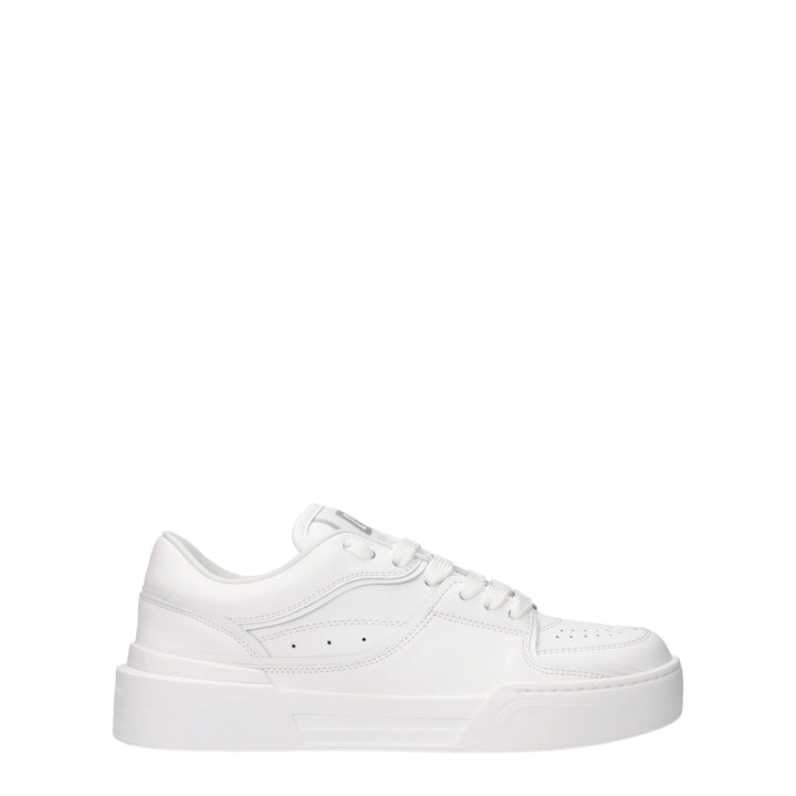 Dolce &amp; Gabbana White Leather Low Top Sneakers