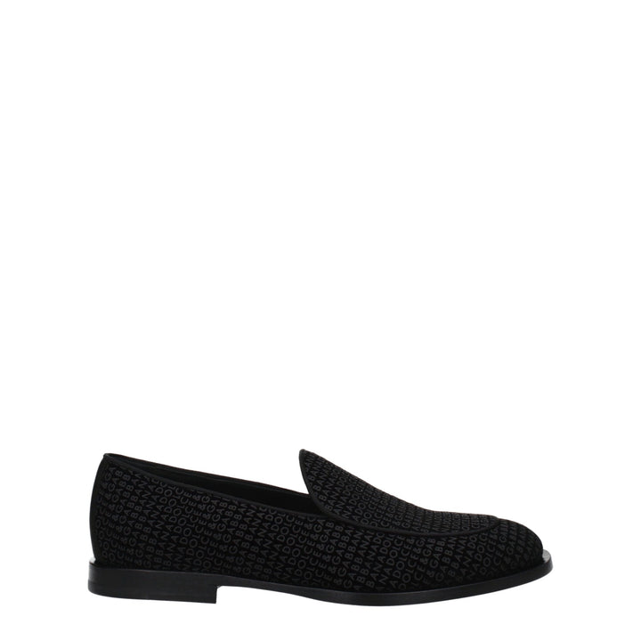 Dolce &amp; Gabbana Black Velvet Slip-On Loafers