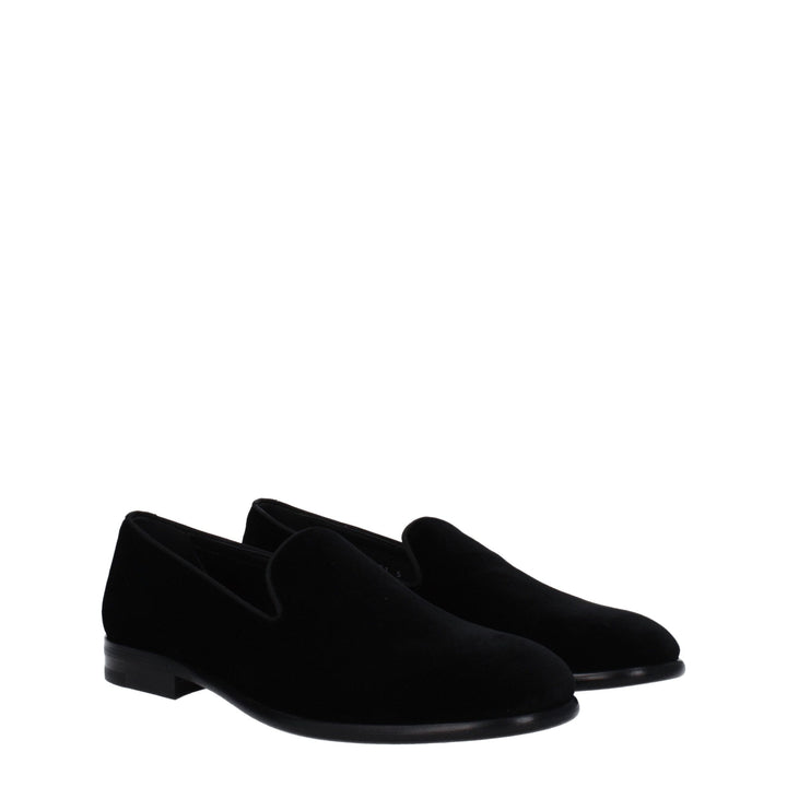 Dolce &amp; Gabbana Black Velvet Slip-On Loafers