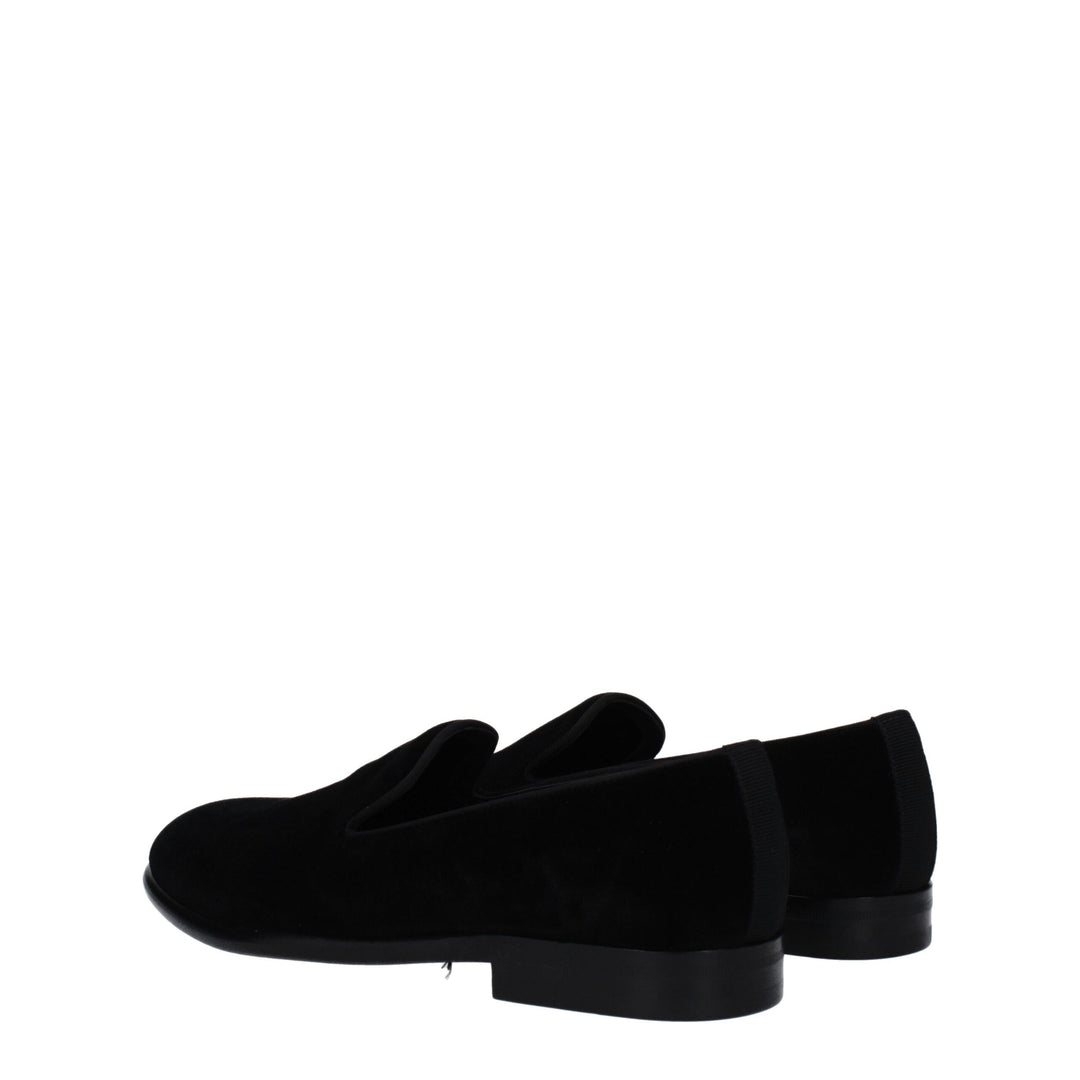 Dolce &amp; Gabbana Black Velvet Slip-On Loafers