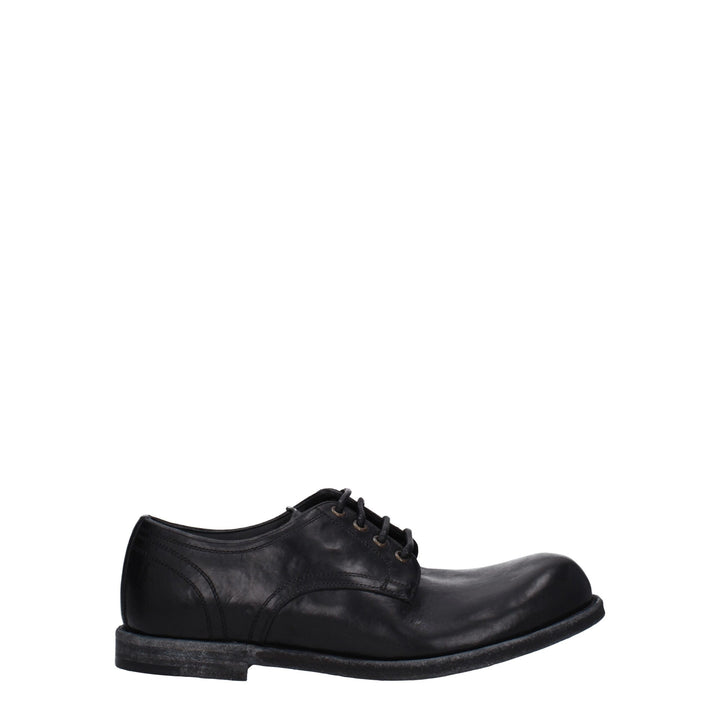 Dolce &amp; Gabbana Black Leather Oxfords And Derbies