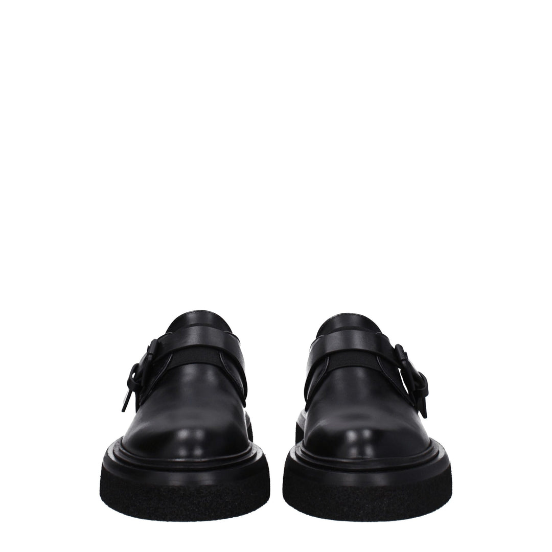 Max Mara Black Leather Oxfords And Derbies
