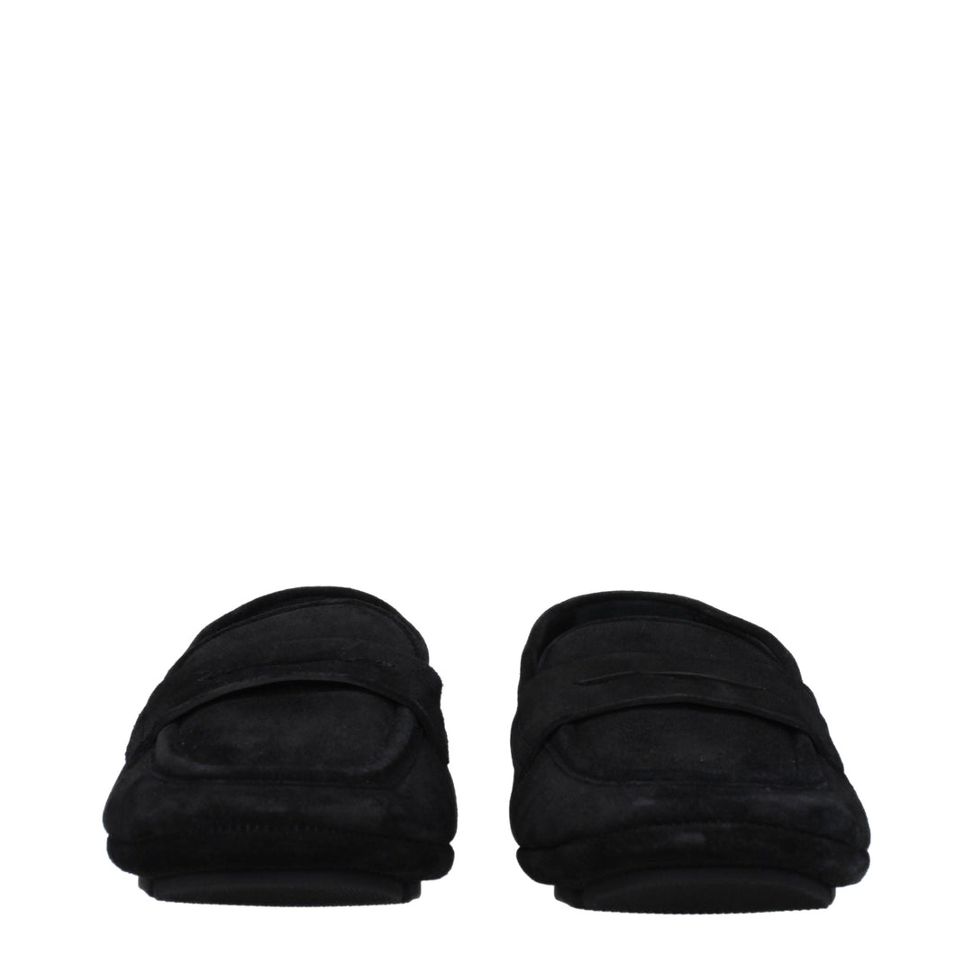 Dolce &amp; Gabbana Black Leather Slip-On Loafers