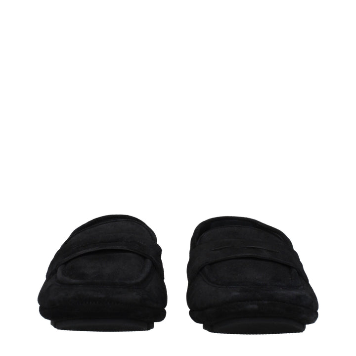 Dolce &amp; Gabbana Black Leather Slip-On Loafers