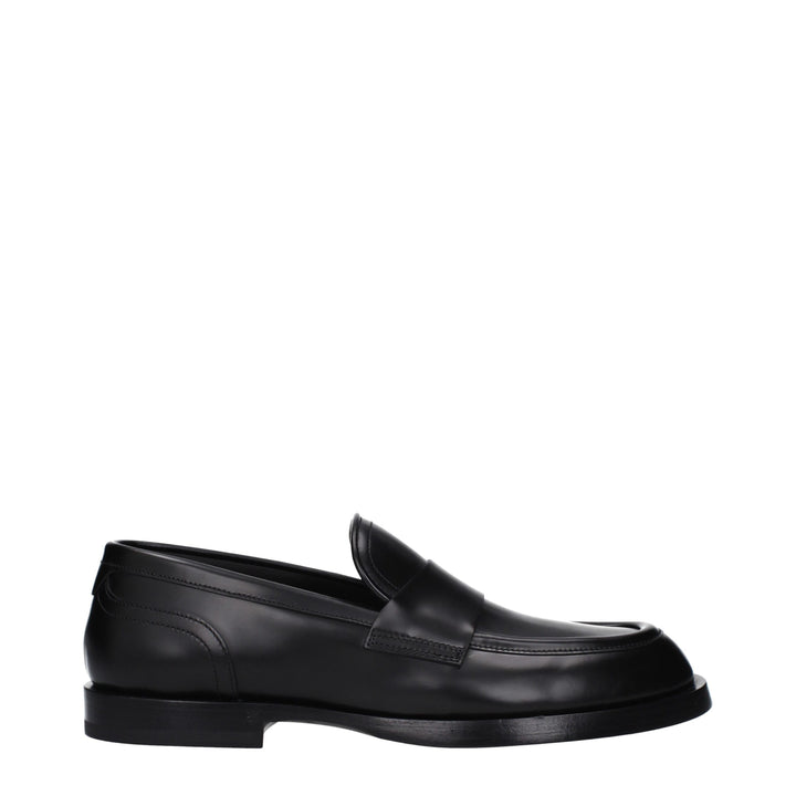 Dolce &amp; Gabbana Black Leather Slip-On Loafers