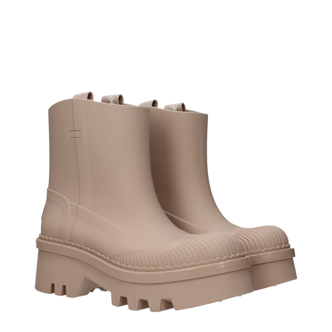 Chloé Pink Cotton Ankle Boots