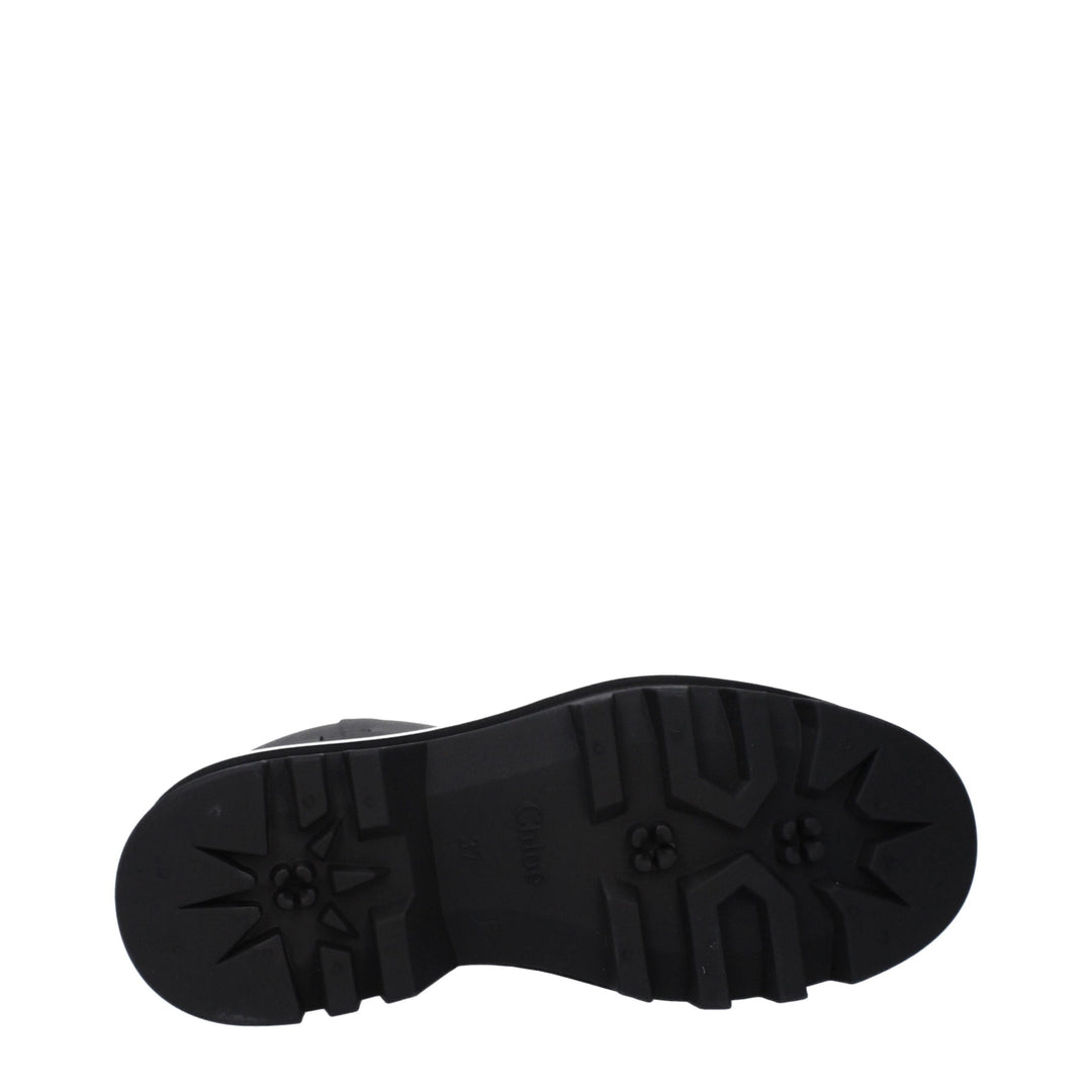 Chloé Black Cotton Ankle Boots