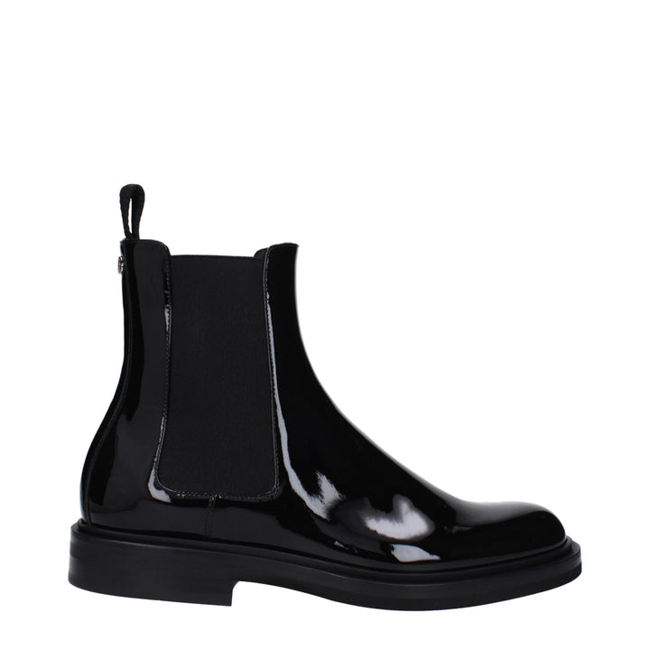Dolce &amp; Gabbana Black Leather Ankle Boots