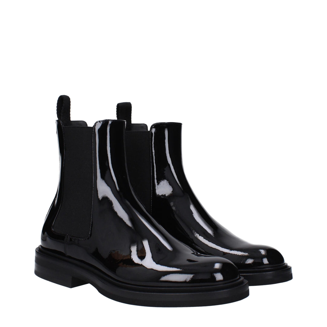 Dolce &amp; Gabbana Black Leather Ankle Boots
