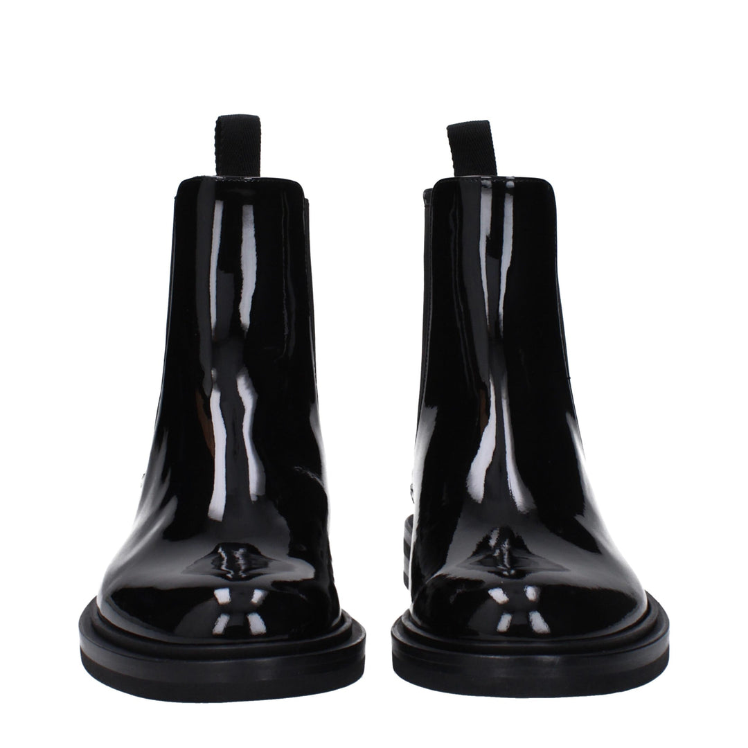 Dolce &amp; Gabbana Black Leather Ankle Boots