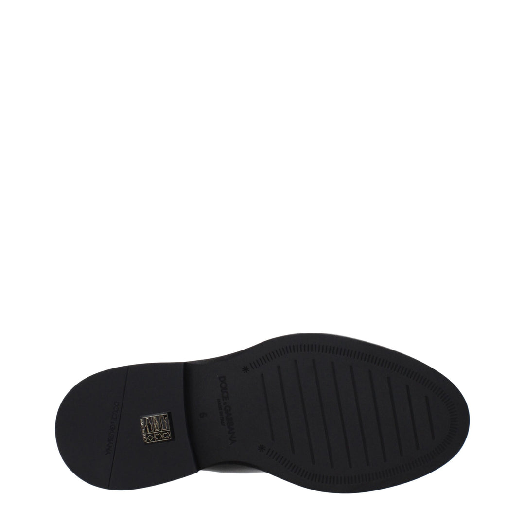 Dolce &amp; Gabbana Black Leather Ankle Boots