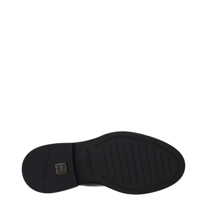 Dolce &amp; Gabbana Black Leather Ankle Boots