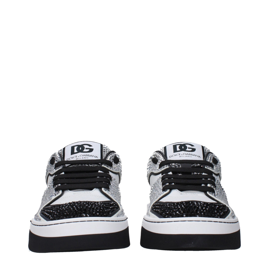Dolce &amp; Gabbana White Leather Low Top Sneakers