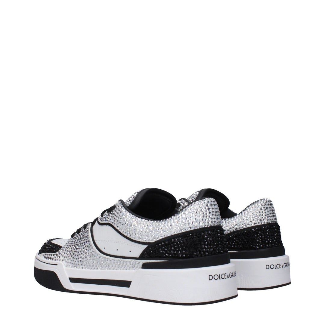 Dolce &amp; Gabbana White Leather Low Top Sneakers