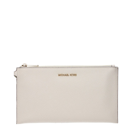 Michael Kors Beige Leather Clutch Bag