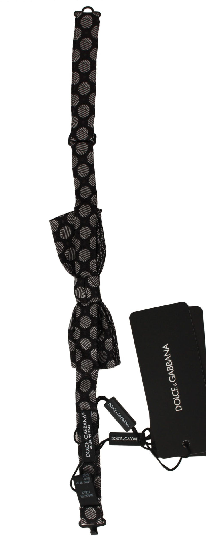 Dolce &amp; Gabbana Brown Silk Polka Dot Jacquard Men  Bow Tie Papillon