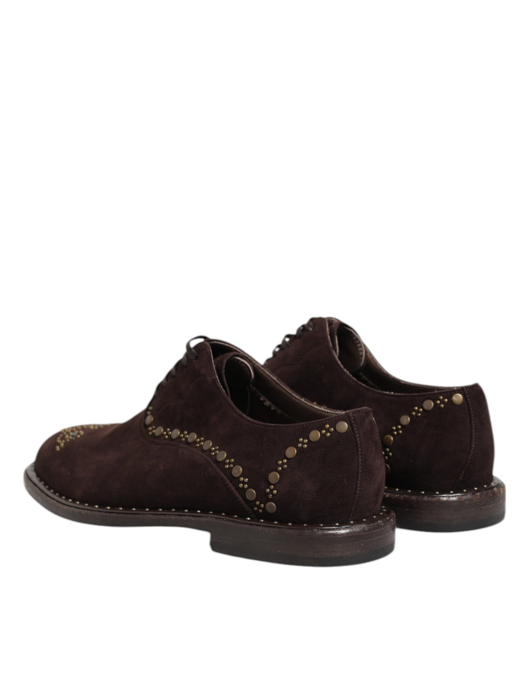 Dolce &amp; Gabbana Brown Velvet Lace Up Oxford Dress Shoes