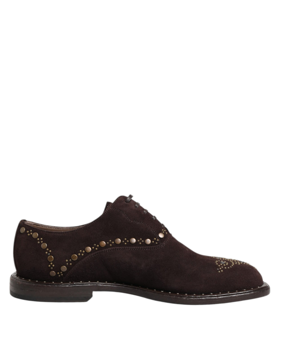 Dolce &amp; Gabbana Brown Velvet Lace Up Oxford Dress Shoes