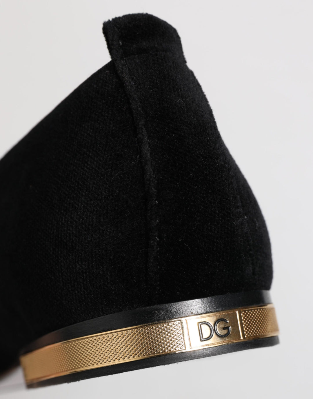 Dolce &amp; Gabbana Black VATICANO Crystal Ribbon Slip On Shoes