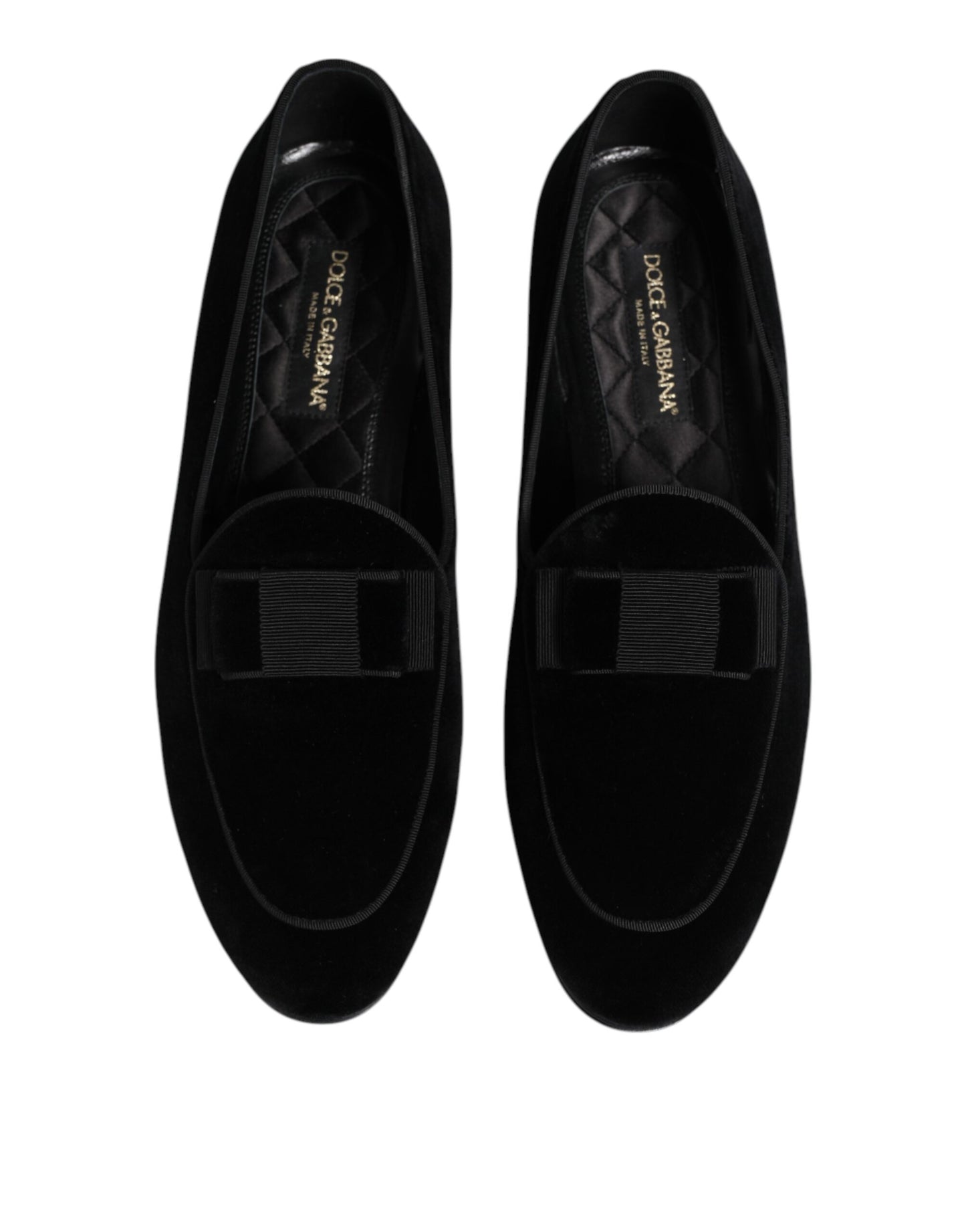 Dolce & Gabbana Black Velvet Loafers Formal Men Dress Shoes